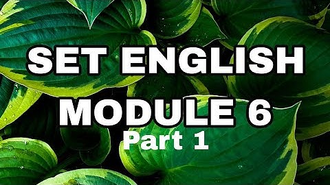 SET module 6 Part 1