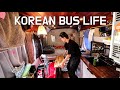 Cool Korean Bus Lifers Jigeumger! Full Tour of their DIY Bus
