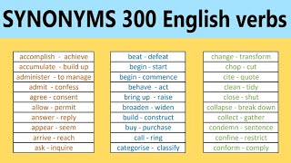 Synonyms - common verbs in English