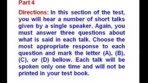 longman toeic test 1- Question and Answer Part 4
