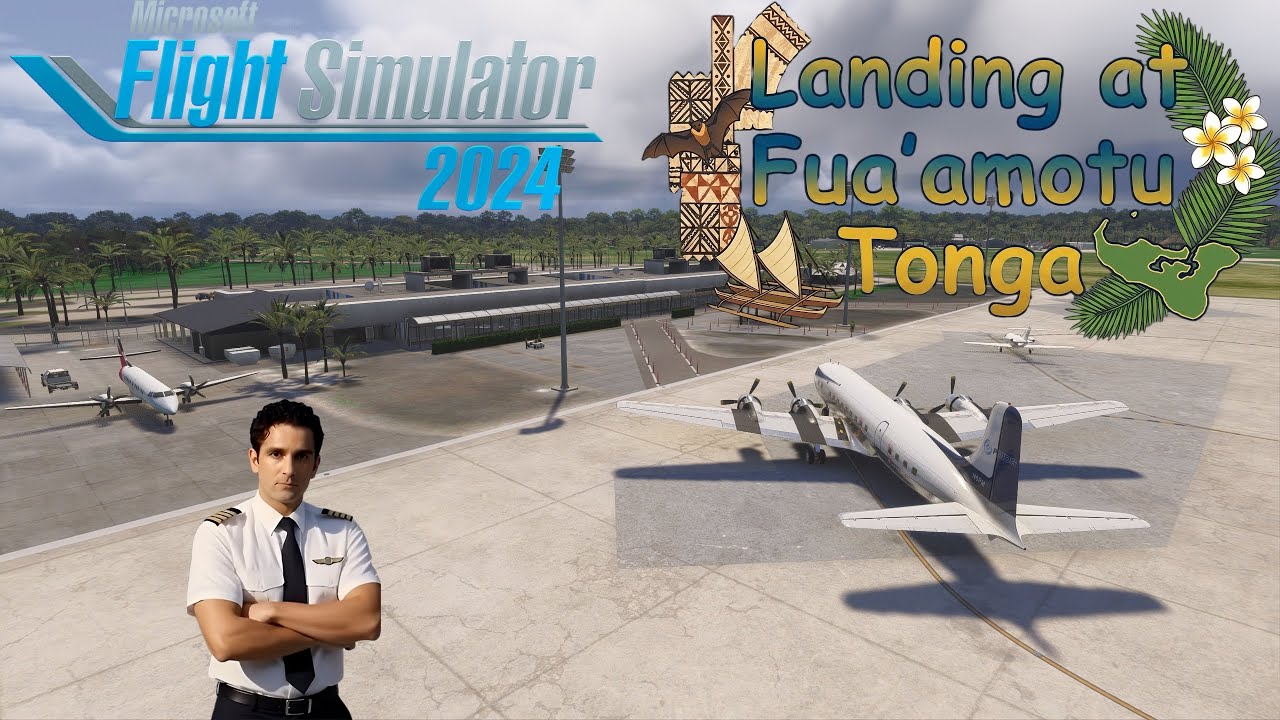 Landing at Tonga (NFTF Fua’amotu) | South Pacific Arrival | PMDG DC-6 (Cockpit View)