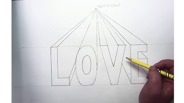 One Point Perspective 3D Word Drawing