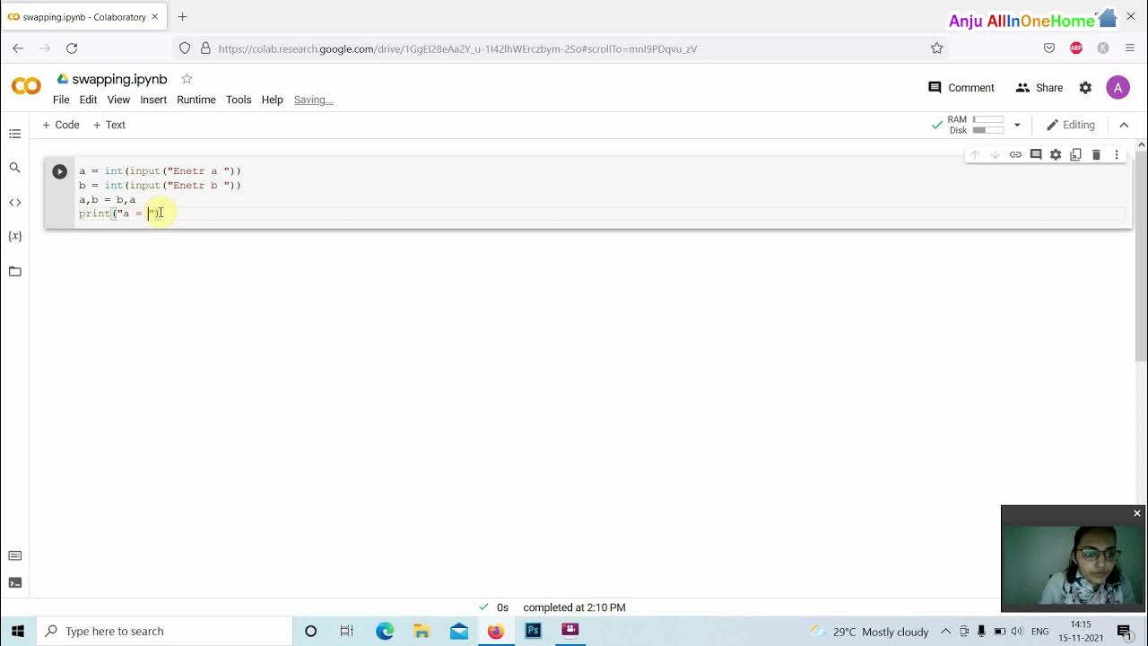 Python Program to Swap Two Numbers using Tuple Assignment | Swap Two ...
