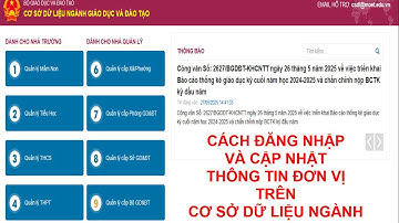 Cách Đăng nhập và cập nhật thông tin đơn vị trên cơ sở dữ liệu ngành năm học 2025-2026