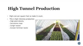 High Tunnel Soil and Nutrient Management