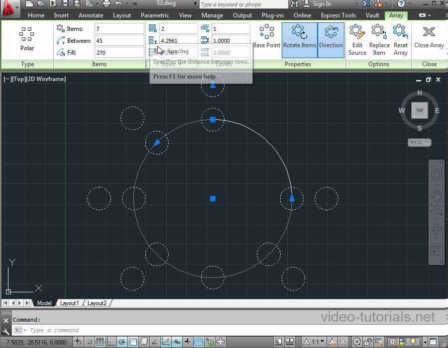 How to create and use polar arrays (circular patterns ... box dimensions diagram 