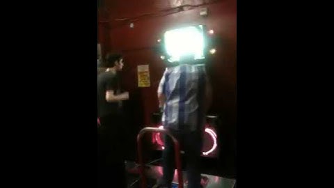 Nerds playing DDR at dorky