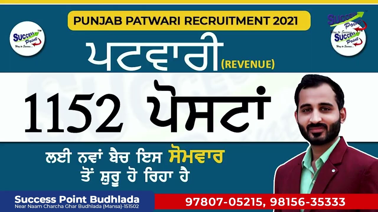 Best Institute In Budhlada For Government Job Prepration | Success Point Budhlada |
