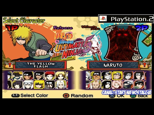 Naruto Shippuden - Ultimate Ninja 5 Todos os Personagens PCSX2 