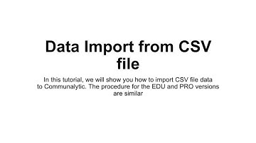 Data Import from a CSV file