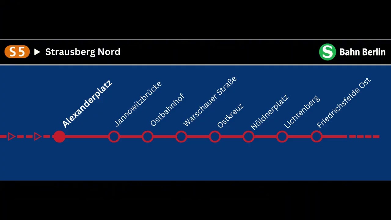 [S Bahn Berlin] Ansagen S5 Westkreuz - Strausberg Nord (schön laut ab Warschauer Str xD)