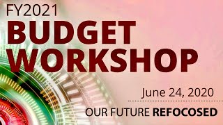 Budget Workshop - Day 3 June 24, 2020