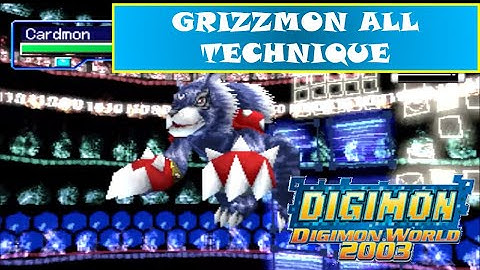 Digimon World 2003 Gameplay - Grizzmon All Technique & Signature Move