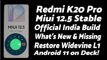 Redmi K20 Pro | Official Miui 12.5.1 India Stable | Restore Widevine L1 | Android 11 | First Look