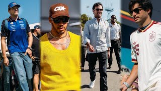 Max Verstappen & more F1 Drivers arrive in style with security on raceday in Spain | Paddock BTS