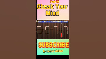 Fix equation|Move only 1 stick to make equation correct | Matchstick Puzzle Part 30 #shorts #short