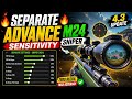 🔥 Separate Advance Sensitivity M24 Sniper 4.3 Update ✅ | BGMI Best Sniper Sensitivity 2026
