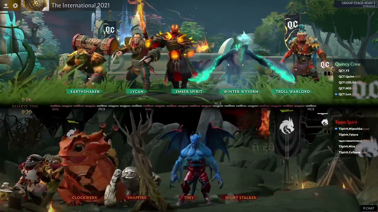 [EN] Quincy Crew vs Team Spirit - Dota 2 The International 2021 - Group Stage Day 3