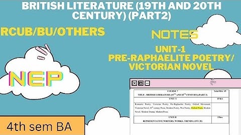 OPTIONAL ENGLISH 4TH SEM NEP UNIT-1 NOTES BRITISH ENGLISH