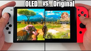 Witcher 3 Nintendo Switch OLED vs. Standard Switch Comparison Side by Side