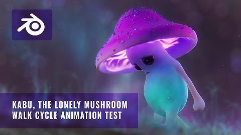 Kabu, The Lonely Mushroom Character Walk Cycle + BTS #blender  #3D