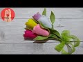 DIY Tutorial Fiori In Feltro Tulipani - Flowers In Felt Tulips
