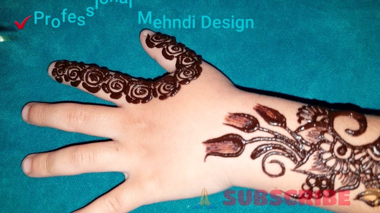 Simple Easy Mehndi Design For Babygirl Kids Children Girls