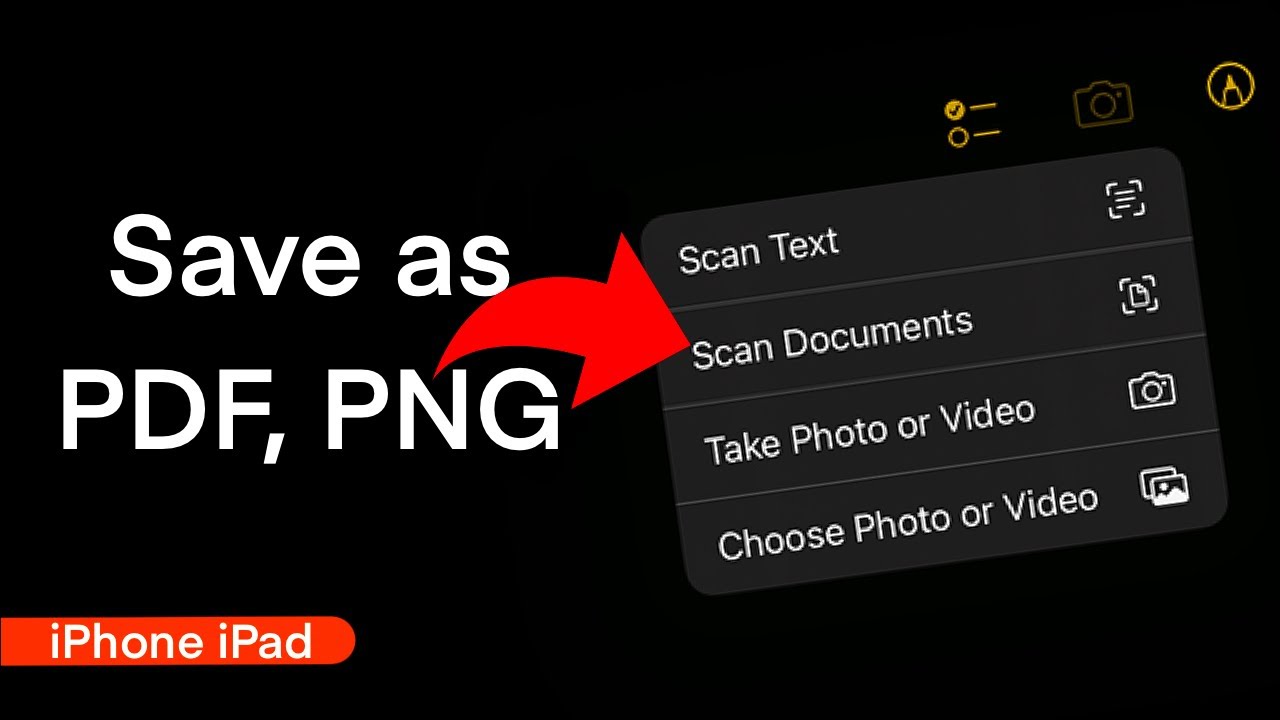 How to Scan Document in iPhone iPad and Save as PDF PNG - YouTube