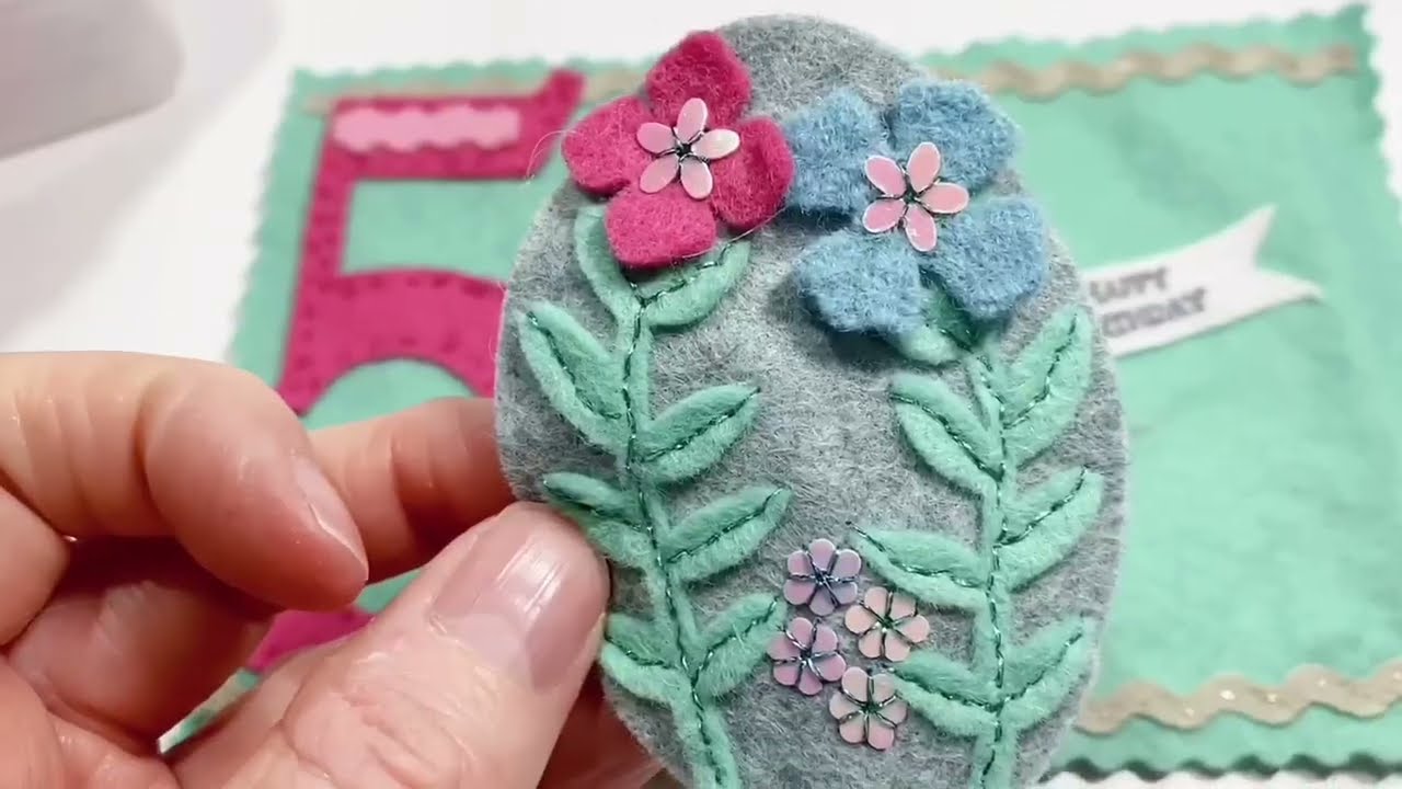 slow stitch a birthday card - slow stitching hand sewing project