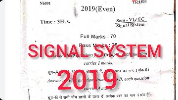 SIGNAL SYSTEM ||PREVIOUS YEAR QUESTIONS (2019)||SBTE BIHAR||ELECTRONICS ENGG-6th Sem