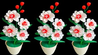 bunga hias cantik dari plastik kresek TANPA SETRIKA_how to making beautiful flowers ||making flowers