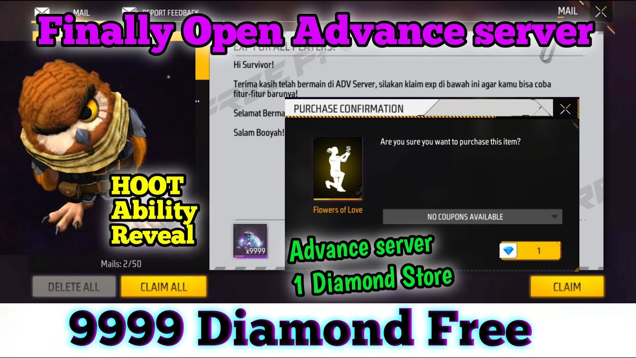 ADVANCE SERVER OPEN FINALLY OB35 UPDATE 🔥🔥 NEW CHARACTER NEW PET NEW GUN COMING FREE 9999 DIAMOND