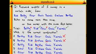 BMAT 2014 Section 1 - Q03 - MLP - Passwords - Worked Solution