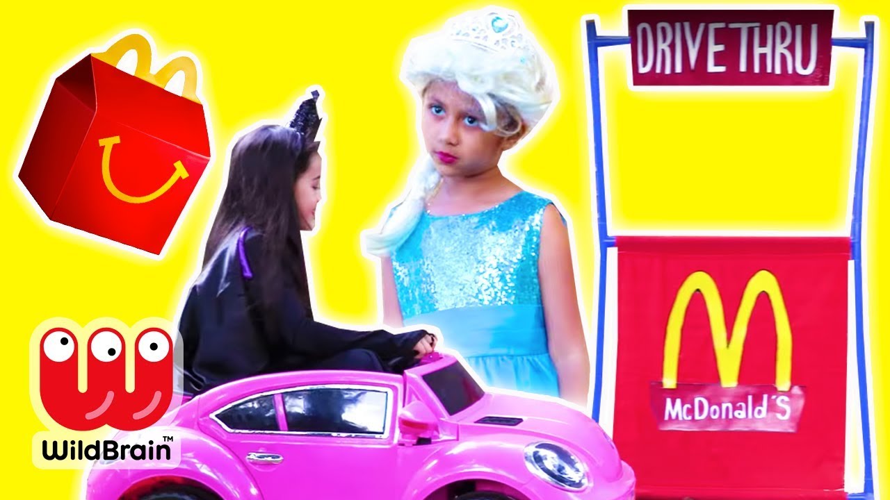 Malice Takes Happy Meal! McDonalds Drive Thru Prank - Princesses In Real Life | WildBrain Kiddyzuzaa