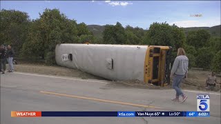 School bus overturns in Santa Paula