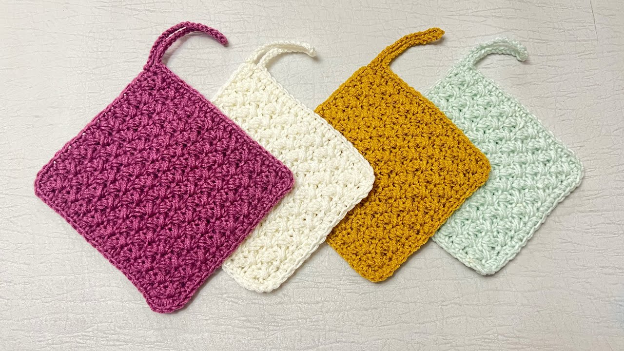 باورت نمیشه میتونی راحت روزی ۵۰ تا از این دستگیره ها ببافی و بفروشی🤩potholder crachet