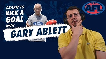 Italian SOCCER FAN Reacts To Learn to kick an AFL goal with Gary Ablett