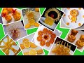 12 Arten zum Schneiden von Orange Mandarine Blumen,  Obstschnitzgarnitur. How to cut an orange.