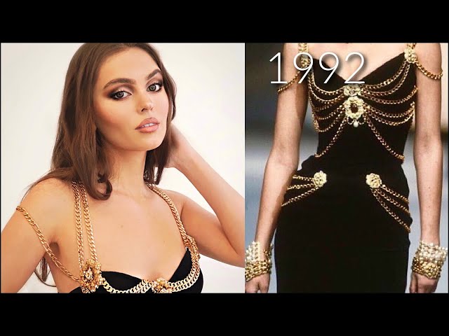 lily-rose depp '90s makeup tutorial  DIY vintage chanel chain dress! 