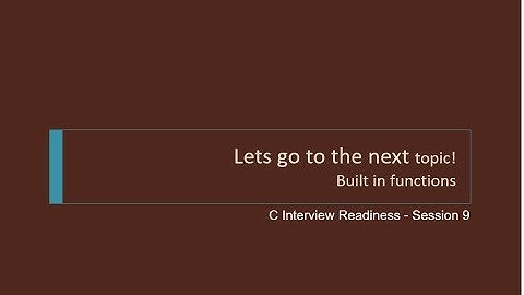 Embedded C Programming - Session 9- Built in Functions (Objective Questions)