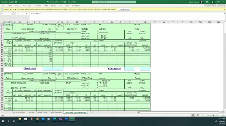 ACC 140 Payroll Project 2022 Video 2