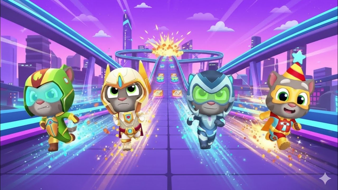 Talking Tom Hero Dash Gold Planet Tom vs Platinum Tom vs Ice Bolt Tom vs Birthday Tom vs Roy Raccoon