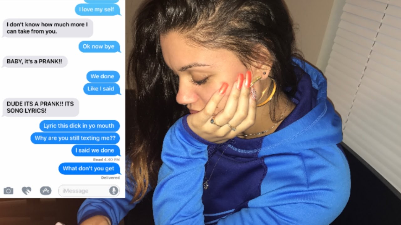 LYRIC PRANK TURNS INTO A BREAK UP PRANK ON BOYFRIEND 