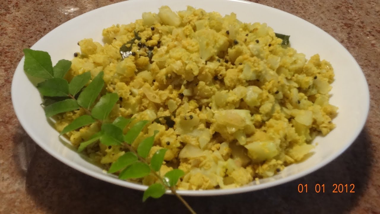 cauliflower egg thoran {recipe13} YouTube