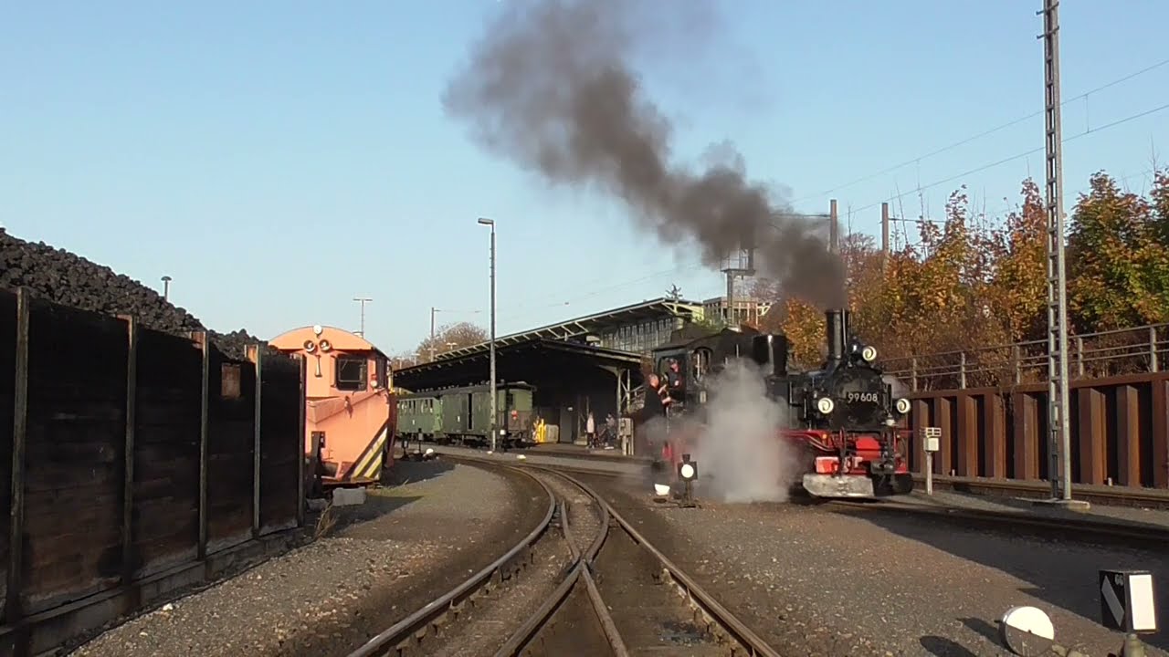 Sächsische IV K im Planeinsatz bei der Weißeritztalbahn ☆ Rangieren in Freital-Hainsberg☆30.10.2022