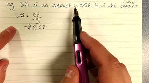 Unitary method for percentages