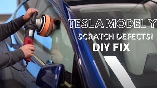 Tesla Model Y Factory Glass Scratch Defects DIY Fix | How to polish and coat Model Y & Model 3 glass