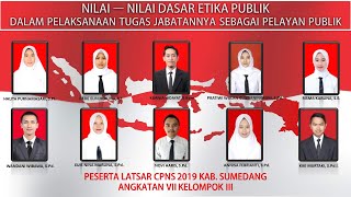 Nilai Dasar Etika Publik  Diklatsar Cpns 2019 Pemkab Sumedang Kel Iii Angkatan Vii