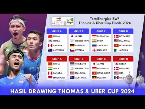 Hasil Drawing Thomas &amp; Uber Cup 2024. Indonesia Masuk Grup Neraka #thomasubercup2024