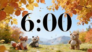 Full 🍂 6 Minute Fall Focus Timer | Cute Animals in Cozy Meadow | Calm Acoustic Guitar & Piano Music Guide
